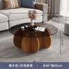 Mesa de Centro para Sala de Estar, Lujo Ligero Moderno Sala de Estar, Pequeña Mesa de Centro Redonda de Placa de Roca para Hogar, Tendencia Ins Minimalista para Balcón