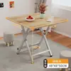 Mesa de comedor plegable, mesa redonda sencilla para viviendas de alquiler, mesa portátil para exteriores para montar puestos, mesa cuadrada pequeña para apartamentos pequeños