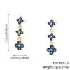 Moxi Transfronterizo Elegante Forma de Flor de Trébol Diamante Moda Pendientes Pendientes Día de San Valentín Cumpleaños Regalo Pendientes