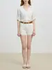 Camisa de lino de manga corta para mujer, estilo francés minimalista, vibra de 'old money', nueva de verano 2026, versátil, casual, para el trabajo