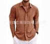 Camisas de Lino para Hombre, Camisetas Retro de Manga Corta, Camisas Sueltas de Talla Grande para la Playa