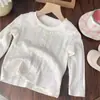 Camiseta Base de Manga Larga Rosa con Cuello de Encaje Floral Pequeño para Bebé Niña Otoño Top Infantil Niña Dulce
