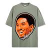 Camiseta con estampado de celebridades de baloncesto, sencilla, transfronteriza, estilo americano, vintage, lavada, holgada, de peso pesado, informal, de manga corta, moderna.