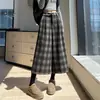 Pantalones de Lana a Cuadros Gruesos con Forro Polar para Mujer 2025 Otoño e Invierno Petite Adelgazantes Casuales Rectos Cortos