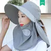 Chapéu de Sol, Chapéu de Sol para Mulheres, Chapéu de Proteção Solar de Verão, Cobertura Facial, Aba Larga, Chapéu de Colher Chá, Chapéu de Ciclismo, Proteção UV Facial Completa