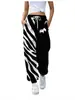 Pantalones casuales de retazos con estampado de animales, estilo europeo y americano, cordón, para mujer, corte holgado, tobillos cónicos, pantalones de chándal, disponibles en Amazon