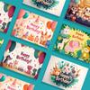 Cartões de Aniversário em Inglês Transfronteiriços, Lembrancinhas, Presentes, Decorações de Bolo Florais, Cartões com Mensagens de Bênção, Cartões Pequenos Atacado