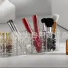 Caja de Almacenamiento a Prueba de Polvo para Brochas de Maquillaje Escritorio Cosméticos Transparente Compartimento de Cajón Interno Estante de Almacenamiento Multifuncional para Mesa de Maquillaje