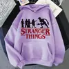 Moletom com Capuz Estampado Stranger Things Blusa com Forro de Lã Moletom com Capuz Comércio Transfronteiriço