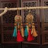 Pendientes de Plumas de Colores Estilo Étnico Bohemio, Pendientes de Perlas con Forma de Gota de Agua, Accesorios para Sesiones de Fotos, Pendientes de Estilo Étnico