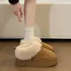 Botas de nieve pequeñas, de suela gruesa, cálidas, cómodas y versátiles para mujer, nuevo estilo invierno 2026, con forro de felpa, antideslizantes, impermeables y adecuadas para climas fríos