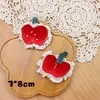 Nuevo Lazo de Tela Terciopelo Rojo Cereza Diadema para Niños Accesorios de Corazón para Niña Encaje Manzana Accesorios para Ropa