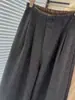 Pantalones de Lana Grises Plisados con Cintura Elástica Elegantes para Commuter para Mujer 2025 Nuevo Aspecto Adelgazante Pantalones de Pierna Ancha