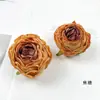 Flor Artificial com Bordas Queimadas, Cabeça de Rosa, Flor Falsa DIY com Borda Queimada, Material de Flor para Pente Vintage, Pequeno Ornamento para Cena de Casamento