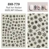 Pegatinas para Uñas de Copo de Nieve Navideño de Invierno Planas Adhesivas Blancas Huecas Decoraciones para Uñas de Copo de Nieve Dh779
