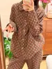 Novedades de otoño~Conjunto lindo de pijama de algodón puro de lunares de grado A, conjunto de ropa de estar de gasa de doble capa de algodón puro