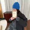 En Stock Fábrica Al Por Mayor Sombreros de Lana de Gama Alta para Otoño e Invierno para Mujer, Tejidos de Doble Capa Sin Costuras Engrosados Cálidos Versátiles de Color Sólido