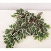 Folhas de Ficus Artificiais Transfronteiriças Filme Único Folhas Falsas Flores Amazon Folhas de Ficus Artificiais Atacado