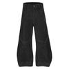 Calças Jeans Americanas High Street Silhouette Scimitar para Homens, Tendência Nacional Primavera e Outono Vibe Rebite Soltas Casuais Comprimento Total