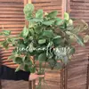 Planta verde artificial de galho alto folha de macieira arranjo de flores para salão de casamento planta decorativa material de folha de planta flor artificial flor de casamento atacado
