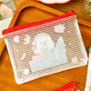 Monedero Navideño Infantil de PVC Transparente Lindo Portátil Bolsa de Cosméticos Regalo Navideño para Estudiante Bolsa para Auriculares