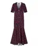 Ropa de Mujer Europea Americana AliExpress Venta Caliente Moda Estilo Francés Gentil Vestido con Cordones Floral Romántico