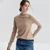 Kang Sai Ni~Suéter de Cashmere Meia-Gola Outono/Inverno Feminino 100% Cashmere Puro Suéter de Malha Grossa Integrada Sem Costura Camada Base