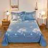 Sábana 100% Algodón Puro, Estilo Fresco Funda de Almohada de Algodón Simple para Cama Individual, Sábana de Una Pieza de Algodón Lavado, Juego de Tres Piezas para Dormitorio Estudiantil