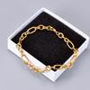 Pulsera gruesa S06 diseño corto temperamento simple adornos de moda personalidad de mujer pulsera de oro de 18K
