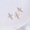 Série de Pingentes Pequenos Zircônia Micropavimentada Conserva Cor Ouro 14K Preenchido Olhos de Anjo Palma Cruz Asas Pingente de Joia