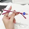 Gafas de lectura inteligentes HD anti-luz azul con zoom para mujer, moda para mediana edad y ancianos, montura sin marco, gafas de lectura con diamantes al por mayor