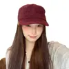 Nueva gorra de ante estilo vintage para equitación de otoño e invierno para mujer, estilo coreano, copa plana, ala ancha, gorra tipo pico que adelgaza la cara