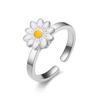 Anillo Abierto Rotatorio de Temperamento Lujoso Ligero para Mujer, Anillo de Piedra Lunar Gypsophila para Mujer, Joyería de Mano Transfronteriza al por Mayor
