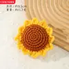 Produto acabado best-seller transfronteiriço: buquê de girassol de crochê, girassol de crochê feito à mão para decoração de cena, buquê de flores artificiais