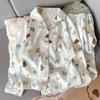 Pijama de Algodão Nuvem para Mulheres Primavera e Outono Novo Desenho Animado Fofo Calça de Manga Longa Conjunto de Roupa de Casa para Dormitório Estudantil Transfronteiriço