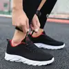 Sapatos casuais esportivos de comércio exterior para primavera e outono, transfronteiriços, masculinos, tamanho grande, malha respirável, tecelagem flyknit, tênis de corrida, sapatos masculinos para viagem, à vista