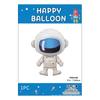 Globo de película de aluminio modelado de astronauta de cohete espacial con tarjeta de papel de tapa dura, globo de decoración para fiesta de cumpleaños al por mayor
