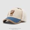 Gorra de Pico de Pato para Otoño e Invierno Gorro Lei Feng de Peluche para Niños con Protección para las Orejas Gorra de Béisbol Cálida de Peluche Oso de Peluche Impermeable Gorro de Nieve