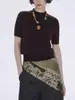 Básicos da Moda_Tricô com Gola Alta Curta e Manga Curta para Mulheres/Top Curto de Lã/Camisa Base de Suéter