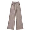 Pantalones anchos de pierna ancha para mujer, de estilo americano, con cintura alta y cordón ajustable, de punto, rectos y casuales, para otoño