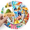 50 Personalidade Marco da Cidade Transfronteiriço Viagem ao Ar Livre Pontos Turísticos Decorativos Copo de Água Capa de Celular Adesivos de Bagagem