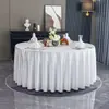 Em Estoque para Entrega ImediataToalha de Mesa Redonda de Cetim para Casamentos, Banquetes de Aniversário, Festas de Inauguração de Casa, Disponível em Várias Cores, Tamanho Grande
