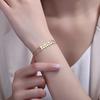 Pulsera Panal de Plata Esterlina para Mujer Nueva Pulsera Panal con Incrustaciones de Diamantes Chapada en Oro Real de 14K Pulsera Rómbica Cuadrada Pequeña de Alta Gama