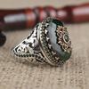 Anillo de plata 925 chapado en oro Rong yuomei con circonita verde artesanal Diamante para hombre anillo de plata gema de Amazon anillo vintage
