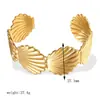 Pulsera de Acero Inoxidable con Forma de Concha Marina y Flor de Caracola Transfronteriza de Acero de Titanio Joyería de Alta Gama Ajustable en Forma de C Venta al por Mayor