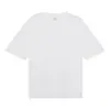 Camiseta de Algodão Puro Pesado com Ombro Caído, 250g, Estampa Personalizada, Marca Tendência, Gola Redonda, Manga Curta, Estilo Verão Unissex, Cor Sólida Espessa