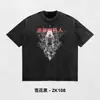 Camiseta Informal Holgada de Manga Corta con Estampado de Anime Transfronterizo 230g Verano Delgado Transpirable Algodón Lavado Top de Media Manga