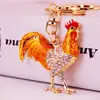 Estilo Chino Creativo Lindo Aceite Goteando Zodiaco Gallo Llavero de Coche Metal Colgante para Bolso de Mujer Accesorios Regalo 1113