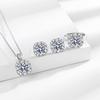 Pendientes, collar y anillo de diamantes de imitación de Mosan de 2 quilates, joyería transfronteriza en vivo del sudeste asiático