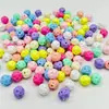 Cuentas de Hilo de Color Sólido Acrílico de Colores Populares, Bolas de Hilo de Colorido con Agujero Recto, Accesorios para Llaveros DIY, Cuentas para Hilo